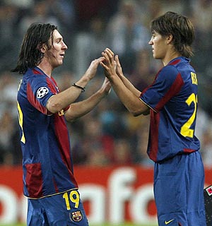 Lionel Messi and Bojan Krkic